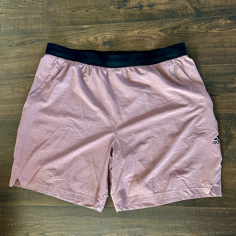 ADIDAS AeroReady Axis Rose Black Lightweight Performance Shorts Pull On Size 2XL